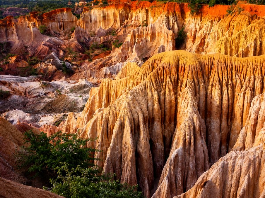 The red sandstone formations of Marafa Canyon — Hell's Kitchen, Kenya.