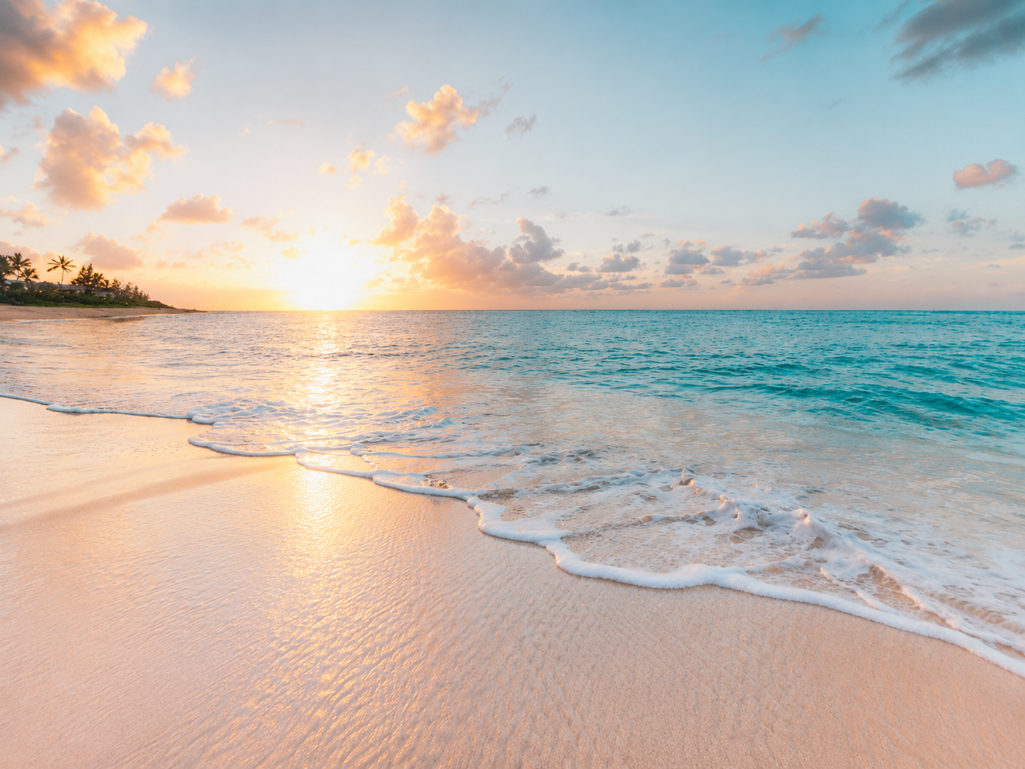 An empty stretch of golden sand at dawn — Golden Beach, Watamu coast, Kenya.